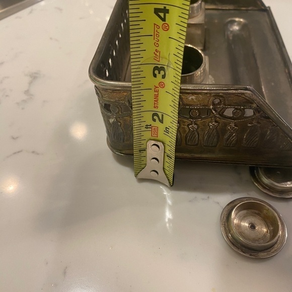 Art Deco Silver Plate Inkwell Desk Set - fun rare antique form for use or decor - Picture 15 of 15